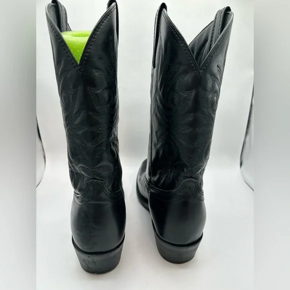 Laredo Boots 4240 Paris Lea Vamp Fox & Front Shaft Cowboy Black Leather Sz 9 - Picture 10 of 13